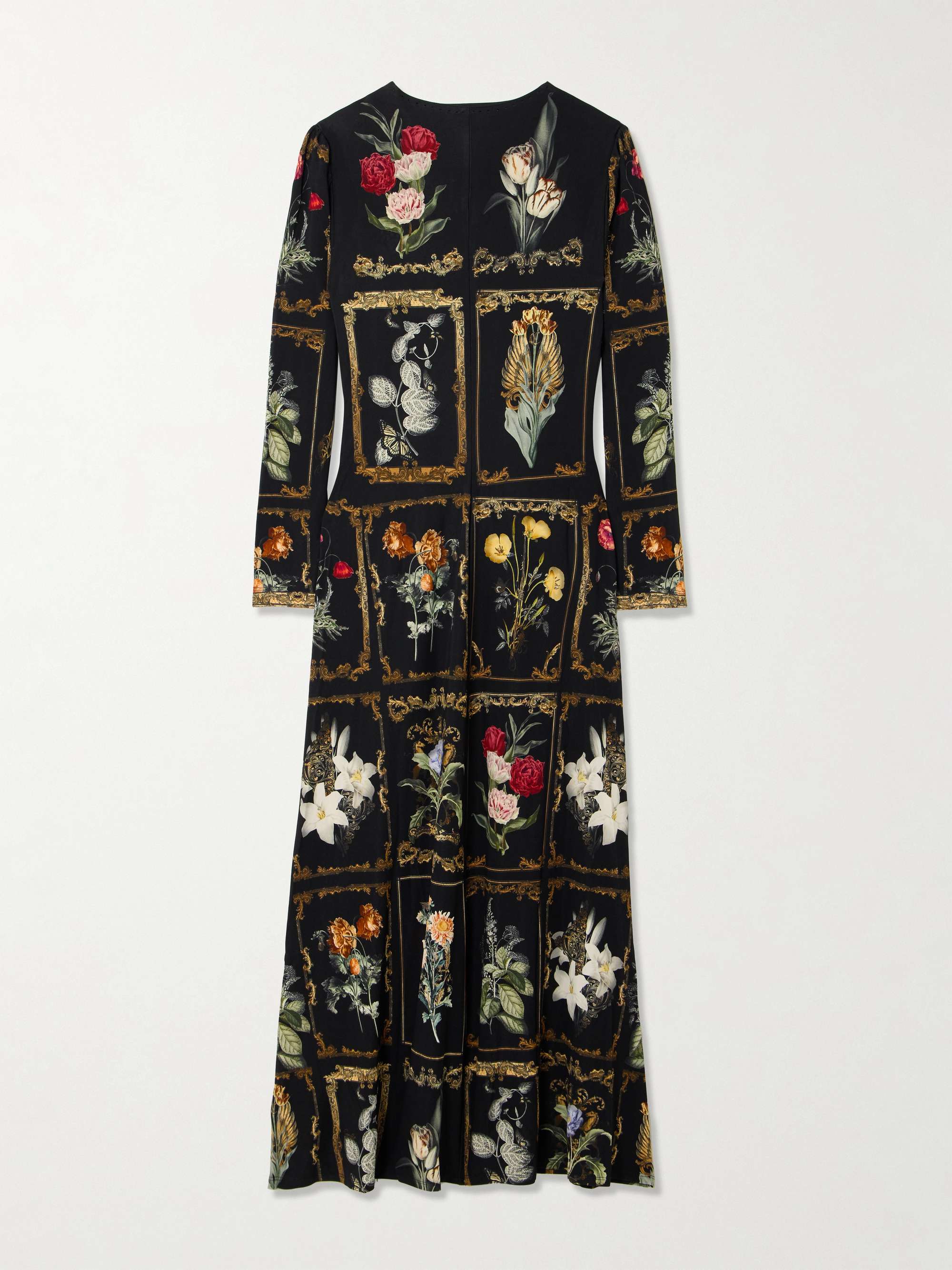 Crystal embellished floral print stretch jersey maxi dress