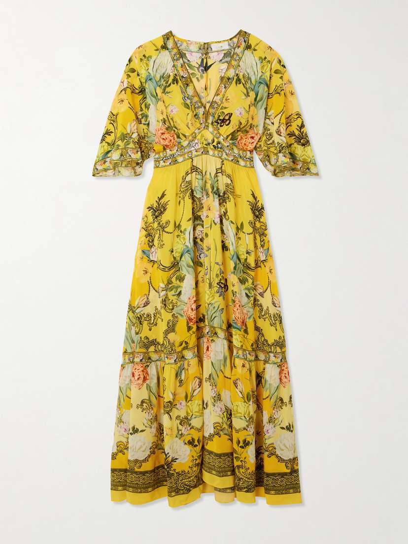 Camilla Crystal-embellished Floral-print Silk-georgette Maxi Dress