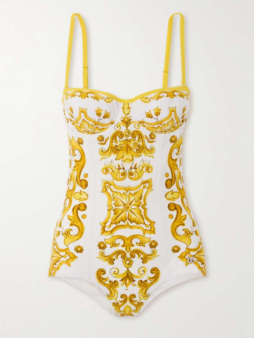 Dolce & Gabbana Maiolica Printed Swimsuit