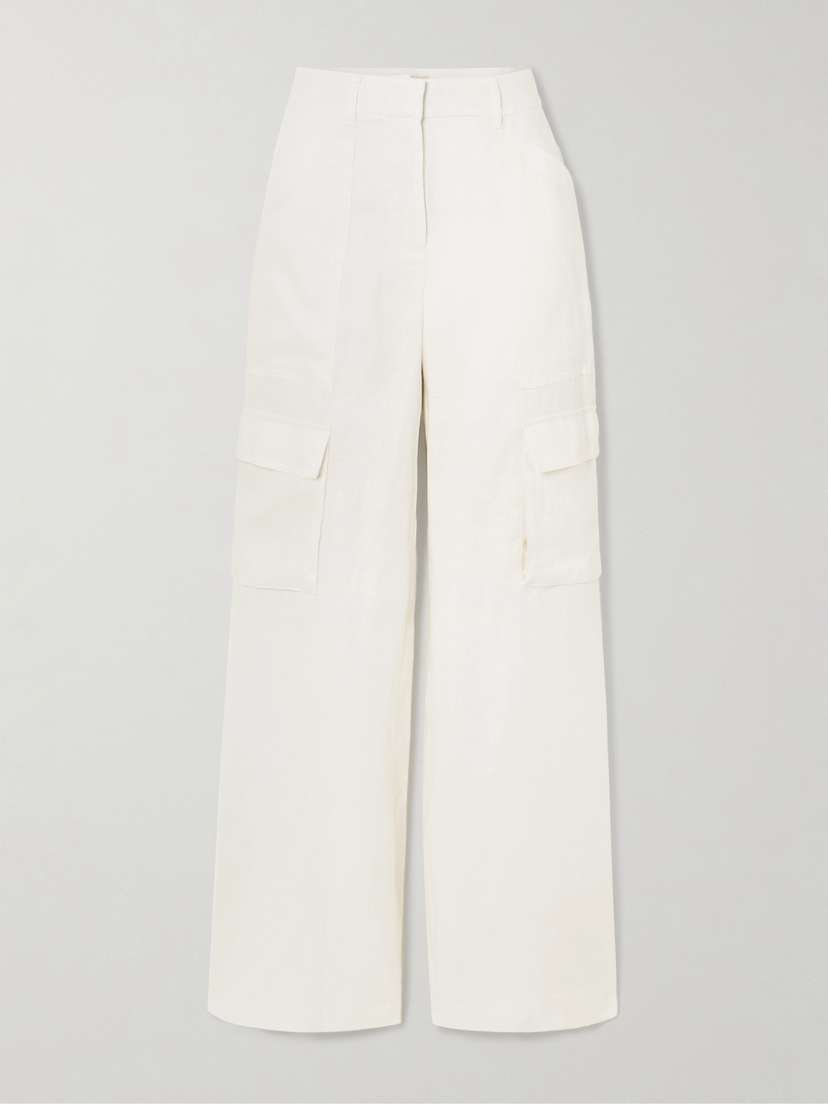 LoveShackFancy Pora Linen Straight-leg Cargo Pants - US0