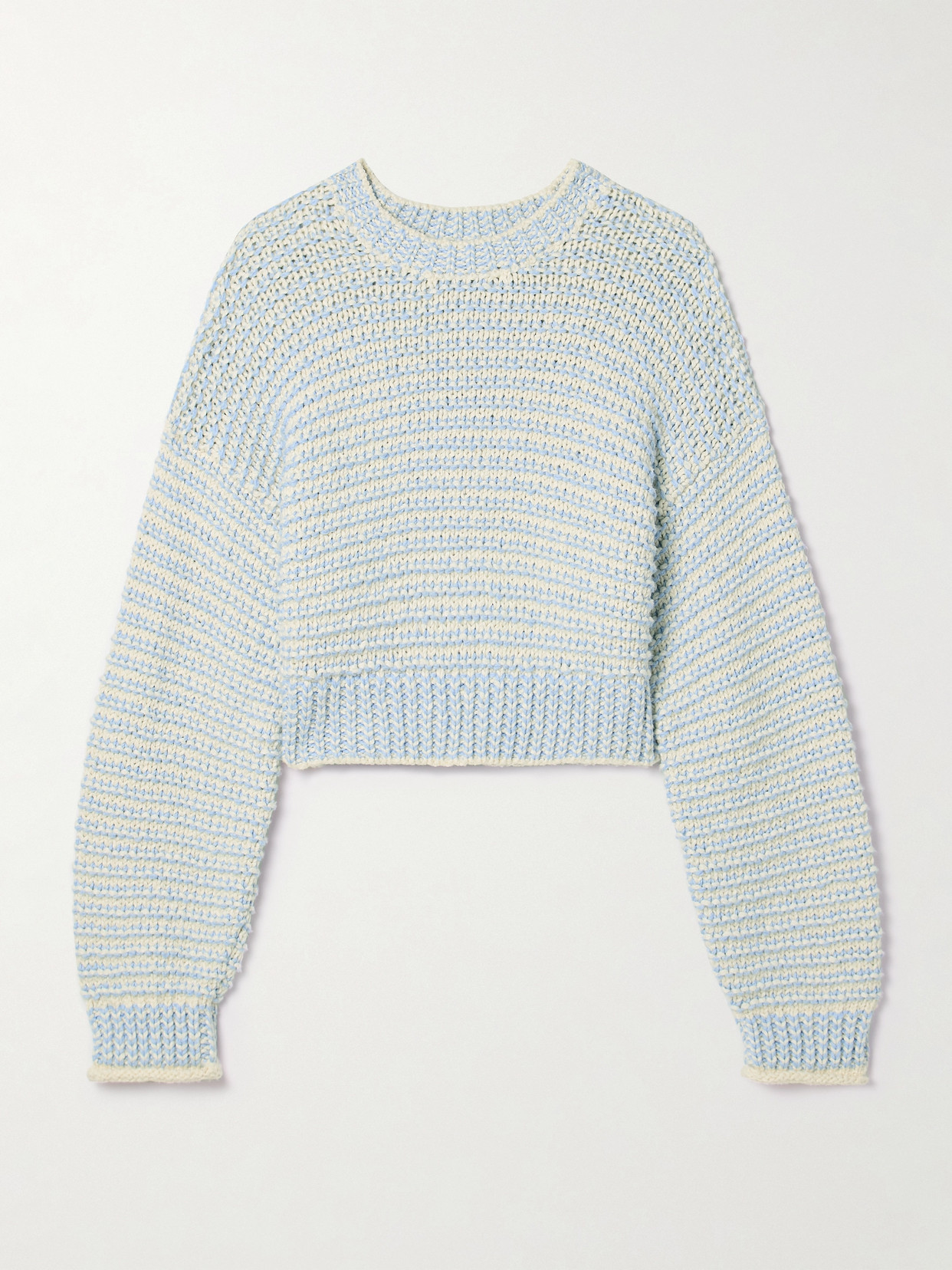 Loveshackfancy Koa Cropped Cotton Jumper In Blue