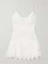 LOVESHACKFANCY Brealynn embellished lace-trimmed cotton and linen-blend ...
