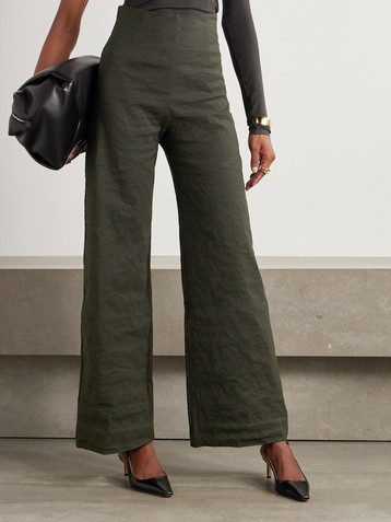 Cortana Turmalina metallic cotton-blend wide-leg pants