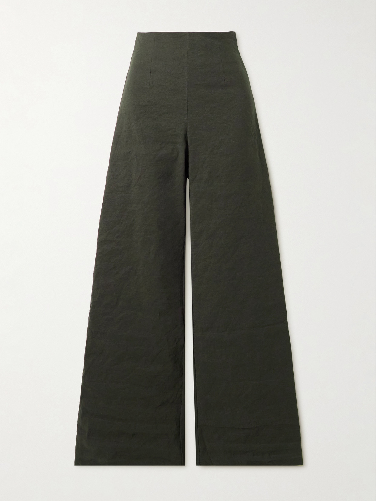 Cortana Turmalina Metallic Cotton-blend Wide-leg Trousers In Black