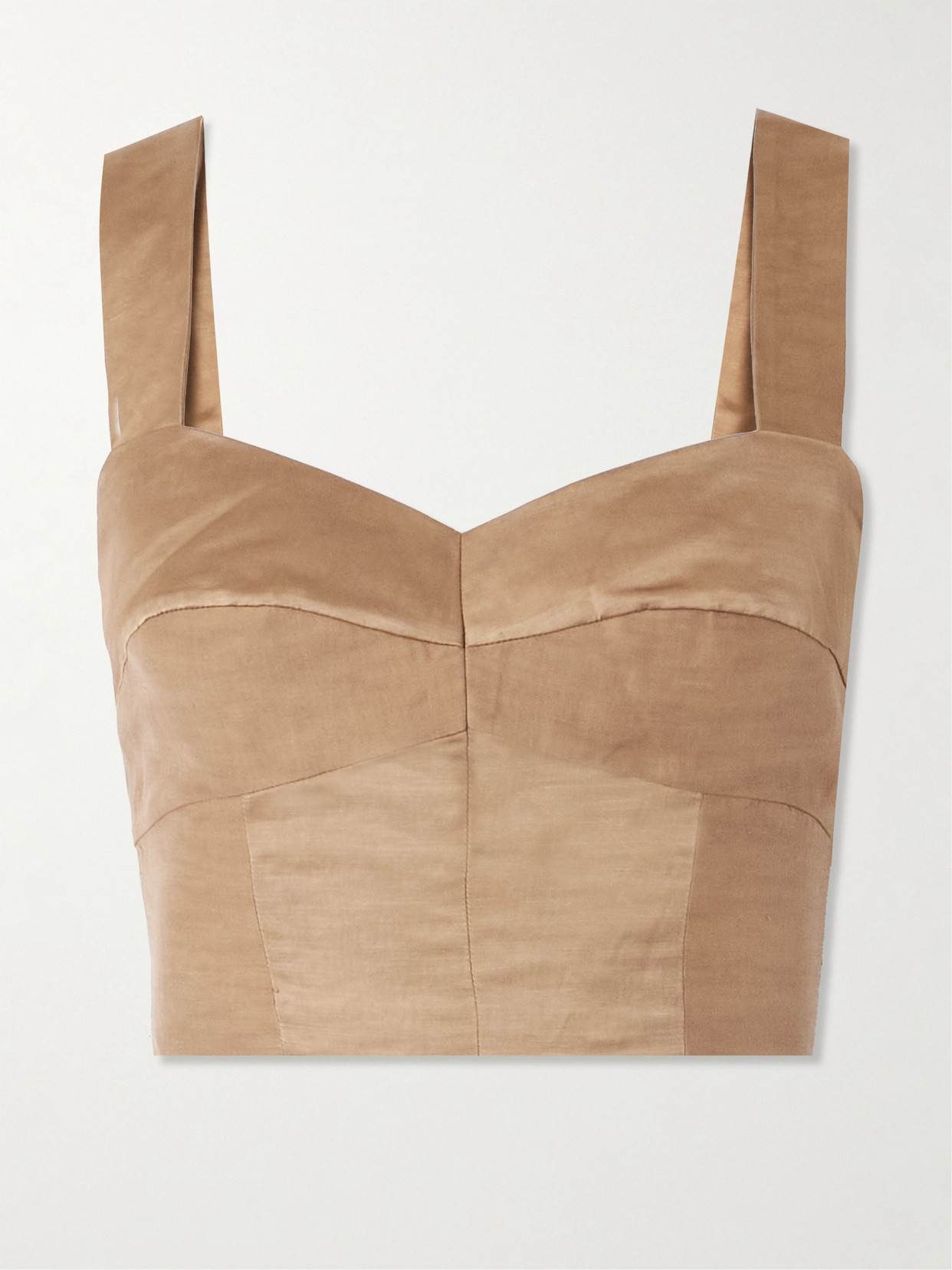 Cortana Gloria Cropped Dupioni Top In Neutrals
