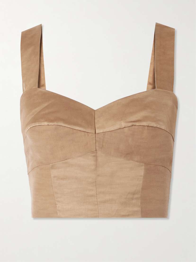 Cortana Gloria Cropped Dupioni Top