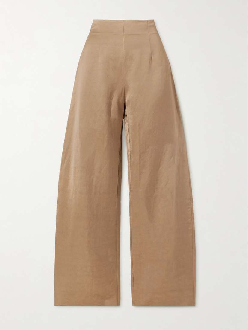 Cortana Gloria Dupioni Wide-leg Pants