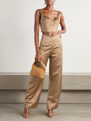 Cortana Gloria dupioni wide-leg pants