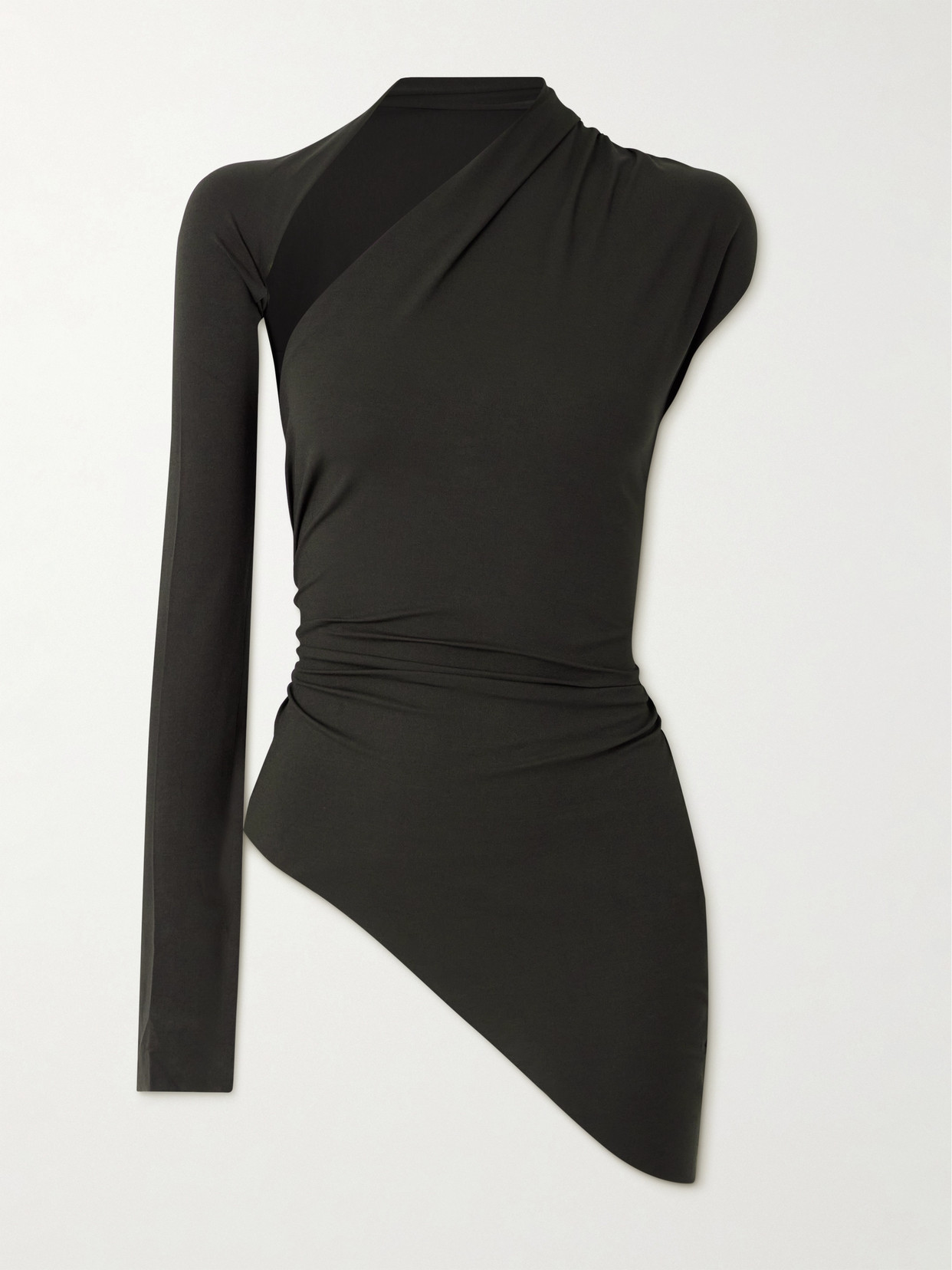 Cortana - Babar Asymmetric Stretch-jersey Top - Black