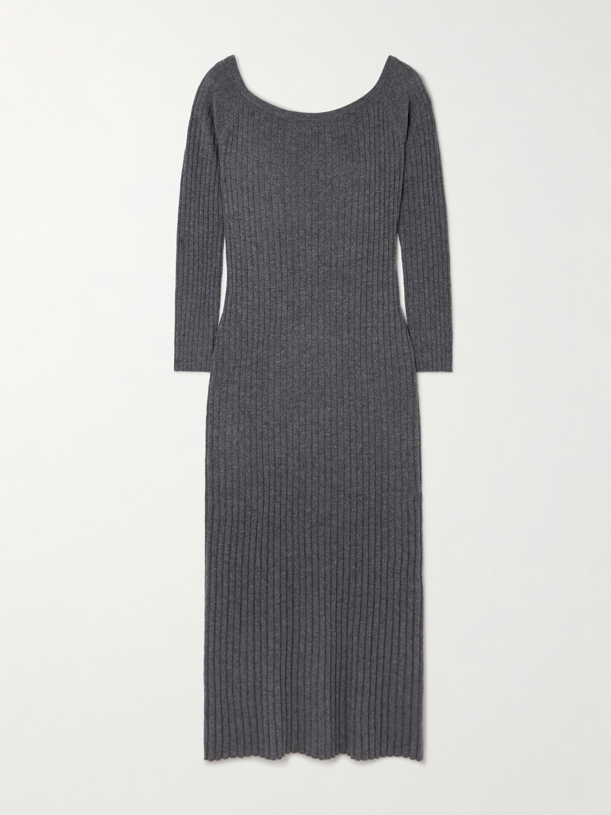 LISA YANG Nari off-the-shoulder ribbed cashmere midi dress thumbnail