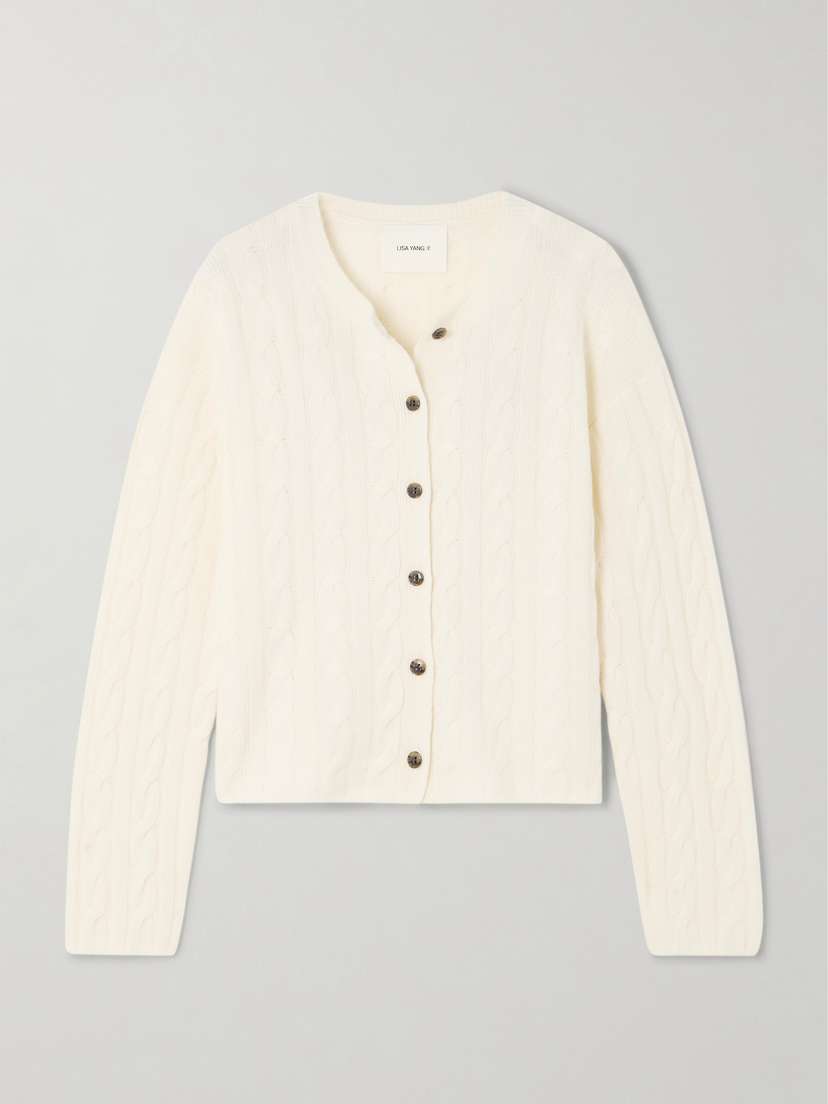 Lisa Yang Margaret Cable-knit Cashmere Cardigan