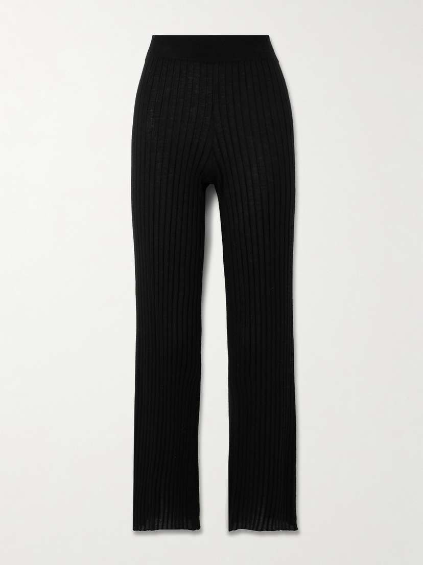 Lisa Yang Karren Ribbed Cashmere Straight-leg Pants