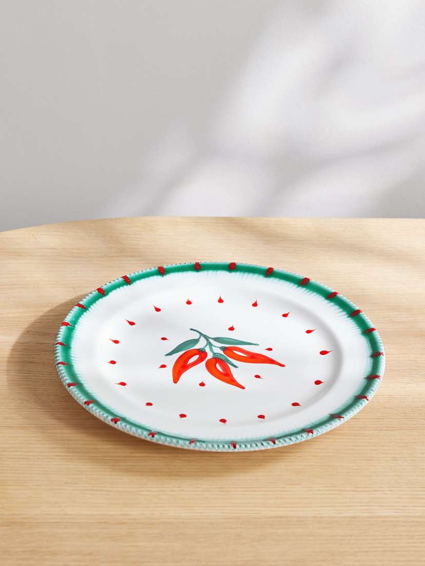 Aquazzura Casa Chilli Set Of Two Porcelain Dinner Plates