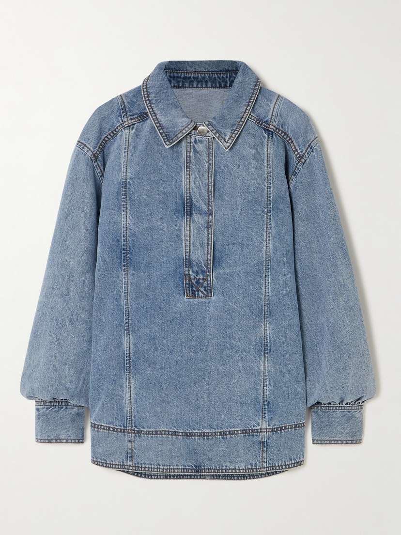 Aje Outline Paneled Denim Shirt - UK 14