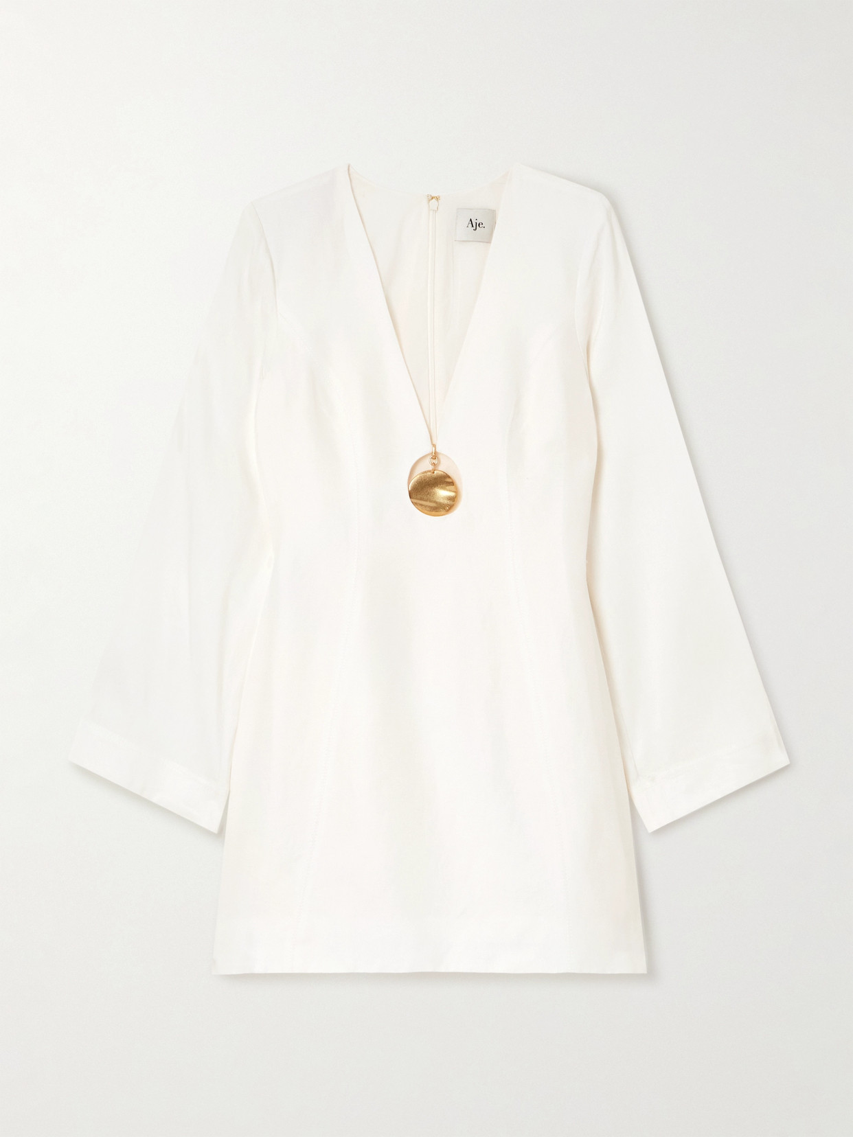 Aje - Bettina Cutout Embellished Linen-blend Mini Dress - Ivory