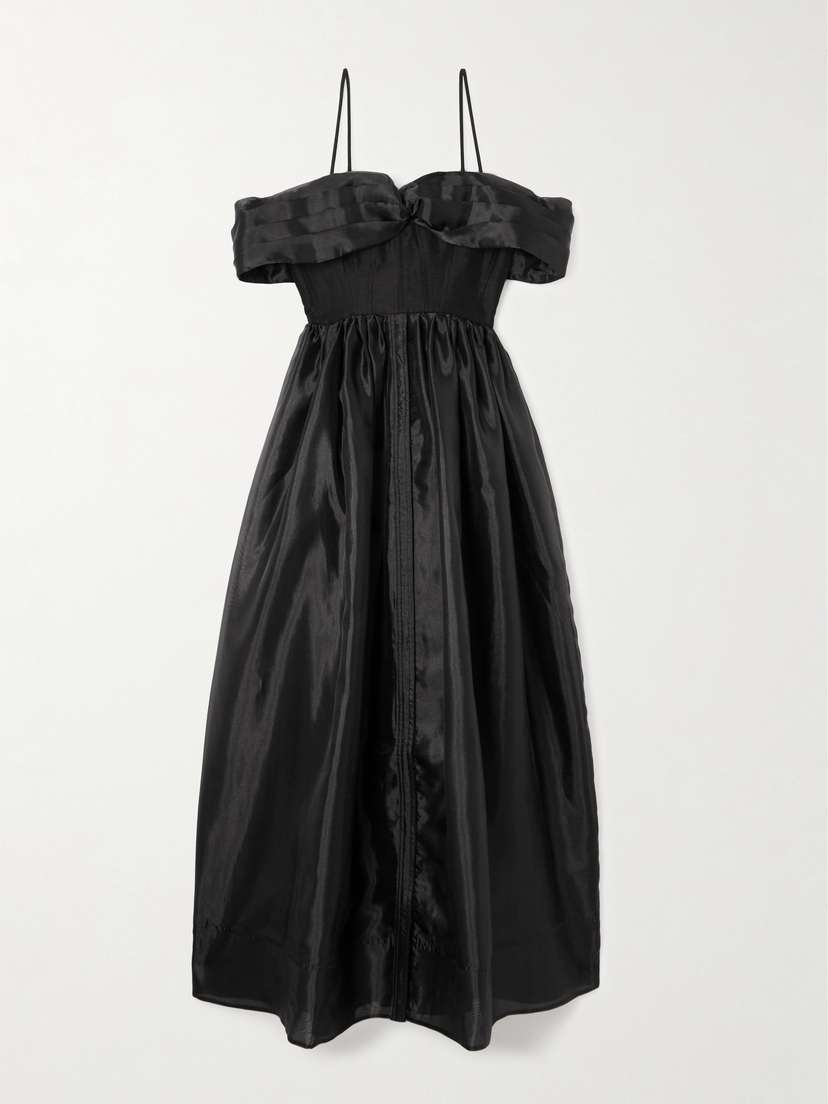 Aje Cordelia Cold-shoulder Taffeta Gown