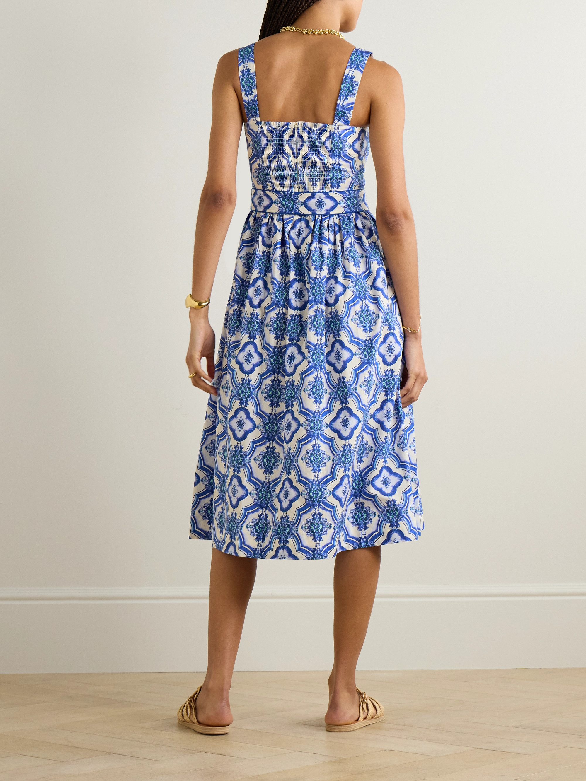 Cara Cara Candace printed cotton-poplin midi dress