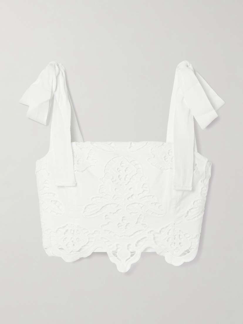 Cara Cara Shilo Cropped Broderie Anglaise Cotton Top