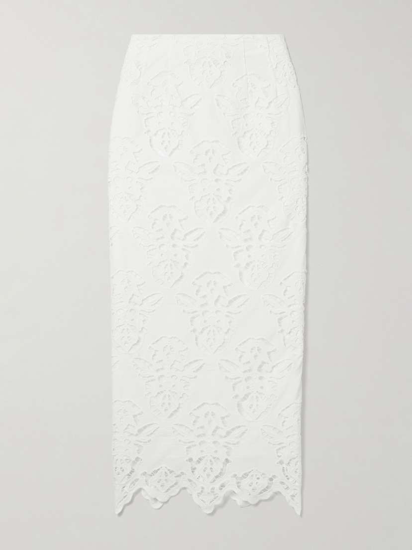 Cara Cara Sienna Broderie Anglaise Cotton-poplin Midi Skirt