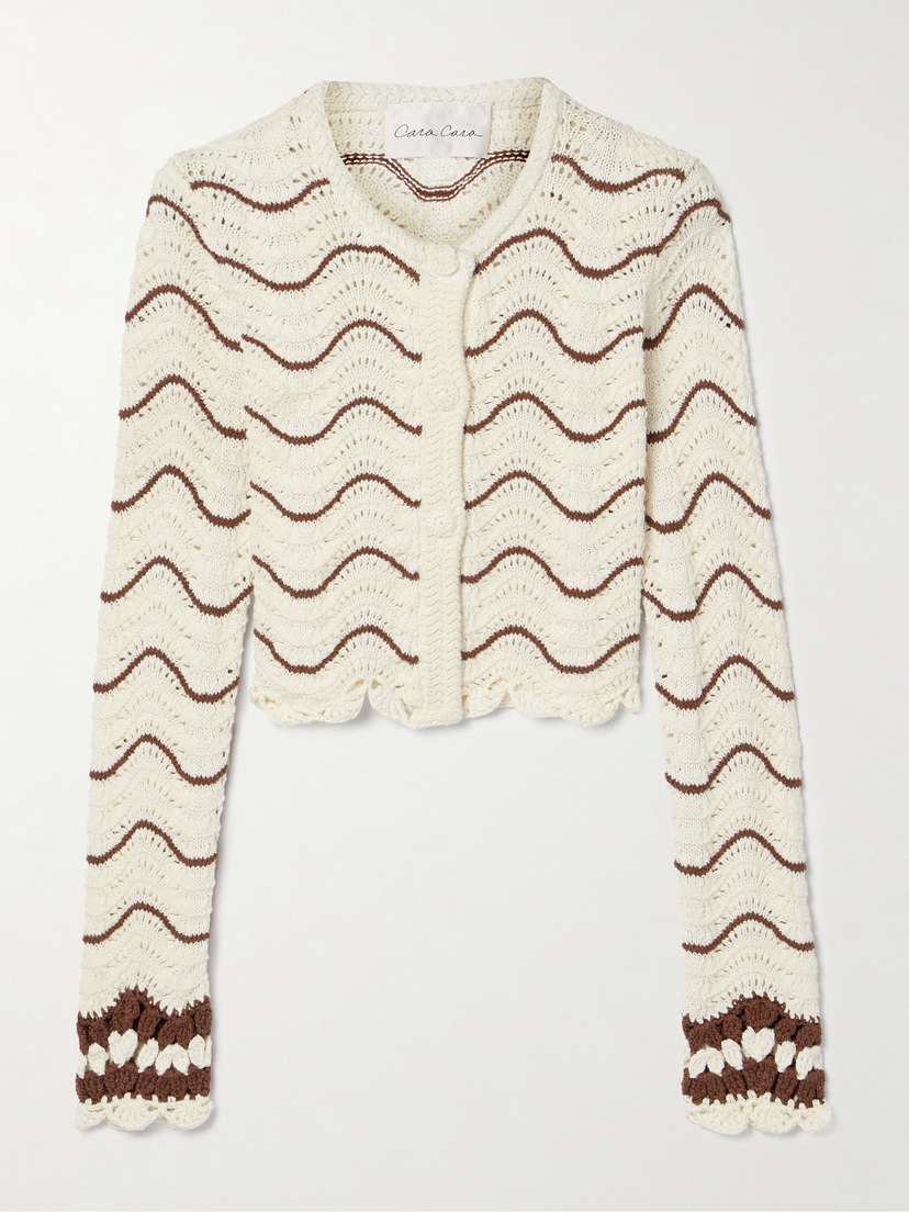 Cara Cara Louise Striped Knitted Cotton Cardigan
