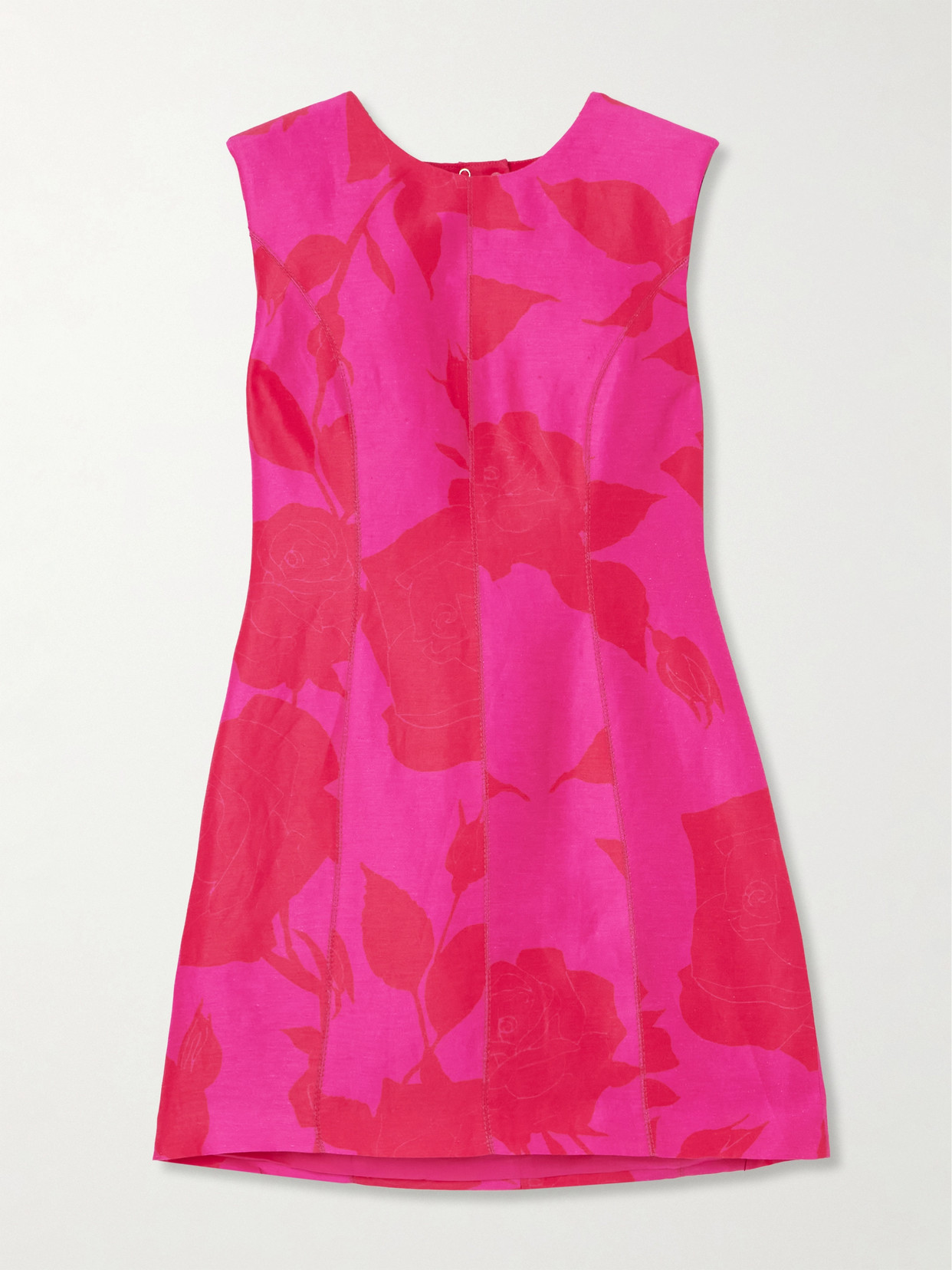 Aje Cove Pendant Open-back Floral-print Linen-blend Mini Dress In Pink