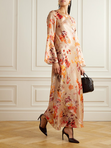 Aje Transept floral-print satin maxi dress