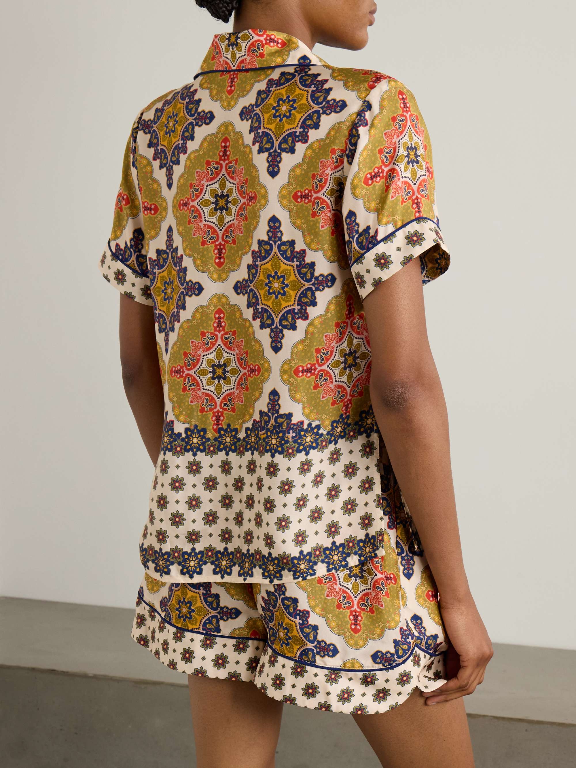 CARA CARA Portofino floral-print silk-twill shirt