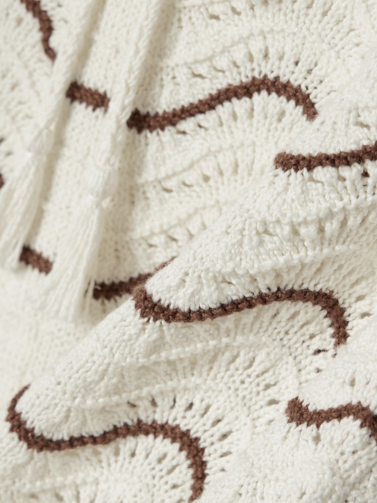 Cara Cara Aicha Striped Knitted Cotton Shorts In Brown