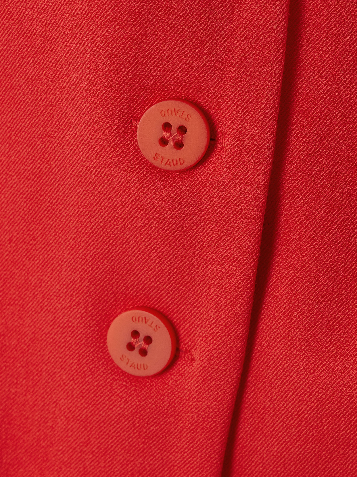 Staud Brett Twill Vest In Red