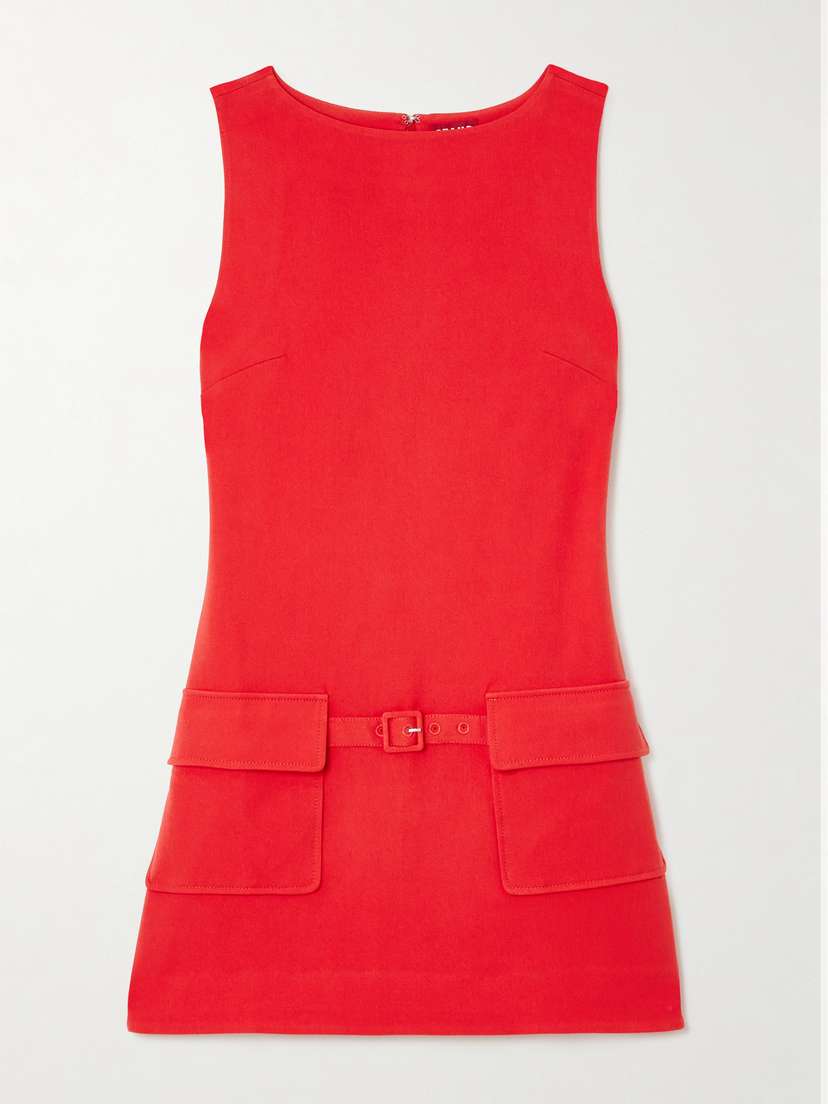 Staud Sheila Buckle-embellished Twill Mini Dress - x large