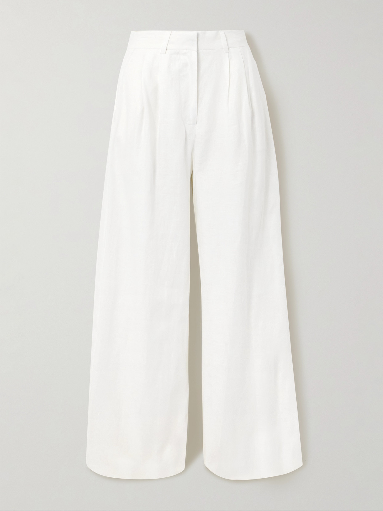 Staud Sasha Linen Wide-leg Pants In White