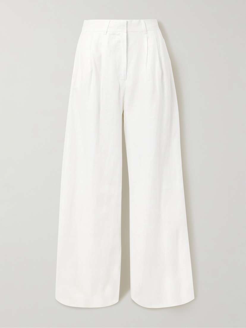 Staud Sasha Linen Wide-leg Pants