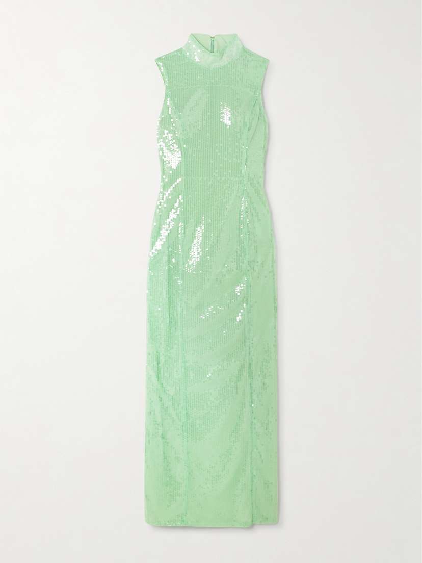 Rotate Birger Christensen Sequined Recycled-tulle Maxi Dress