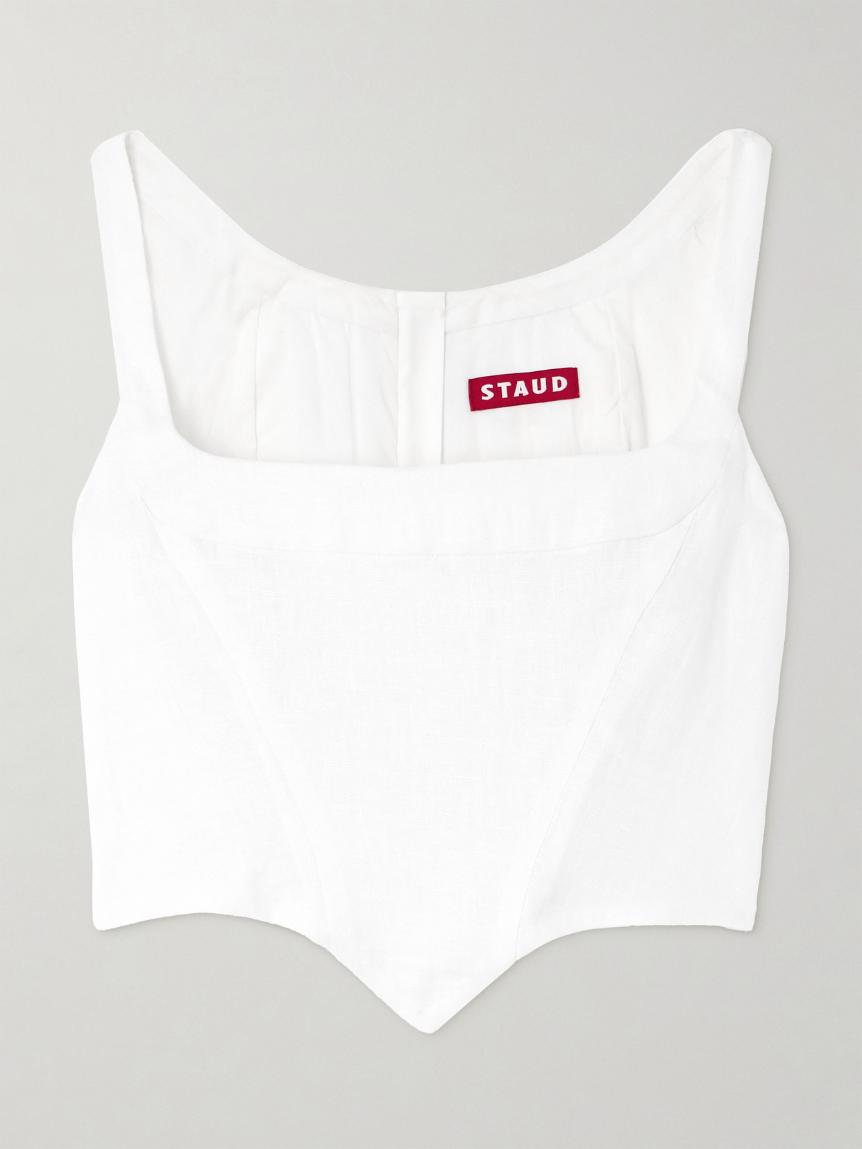 STAUD VAGA LINEN CORSET TOP