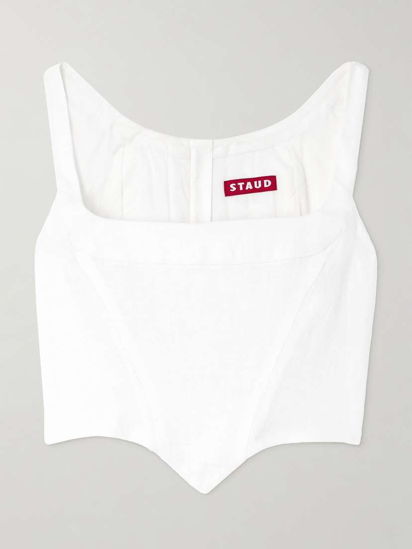 Staud Vaga Linen Corset Top