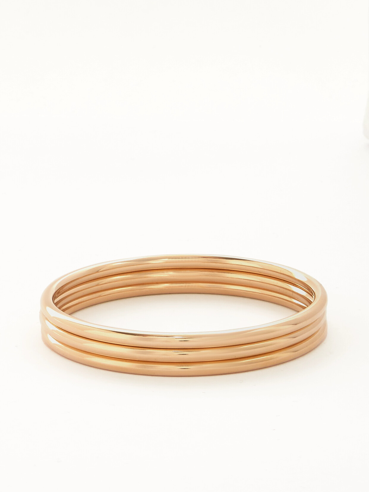 JENNIFER FISHER CLASSIC CYLINDER SET OF THREE GOLD-PLATED BANGLES