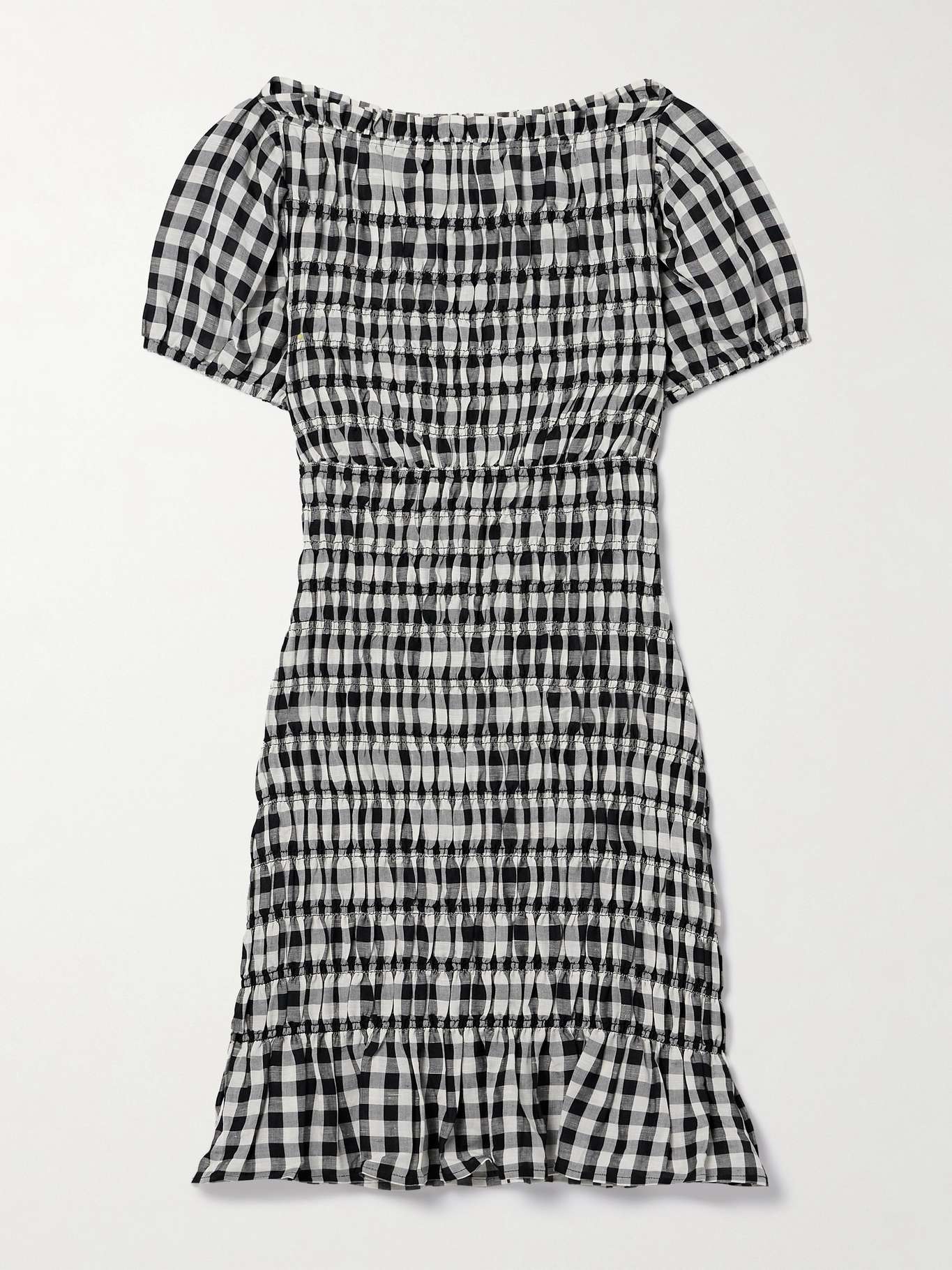 DÔEN Rizzo shirred gingham voile mini dress | NET-A-PORTER