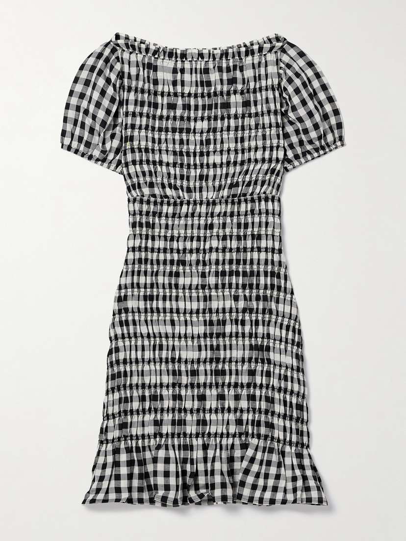 DÔEN Rizzo Shirred Gingham Voile Mini Dress - xx large