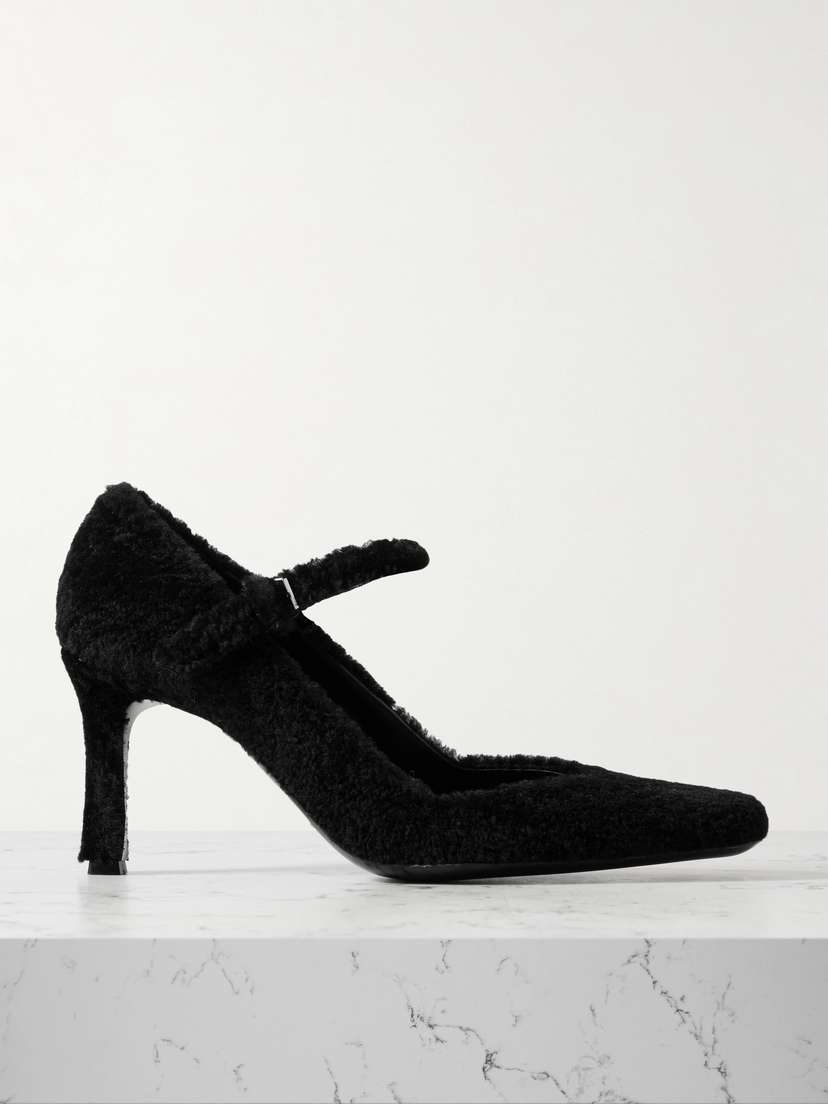 Loulou de Saison Kelly Shearling Mary Jane Pumps