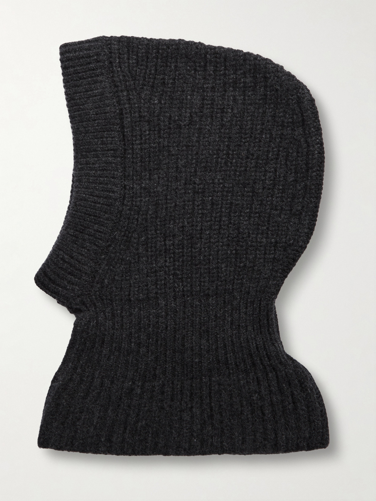 Lemaire Ribbed Wool Balaclava In Gray