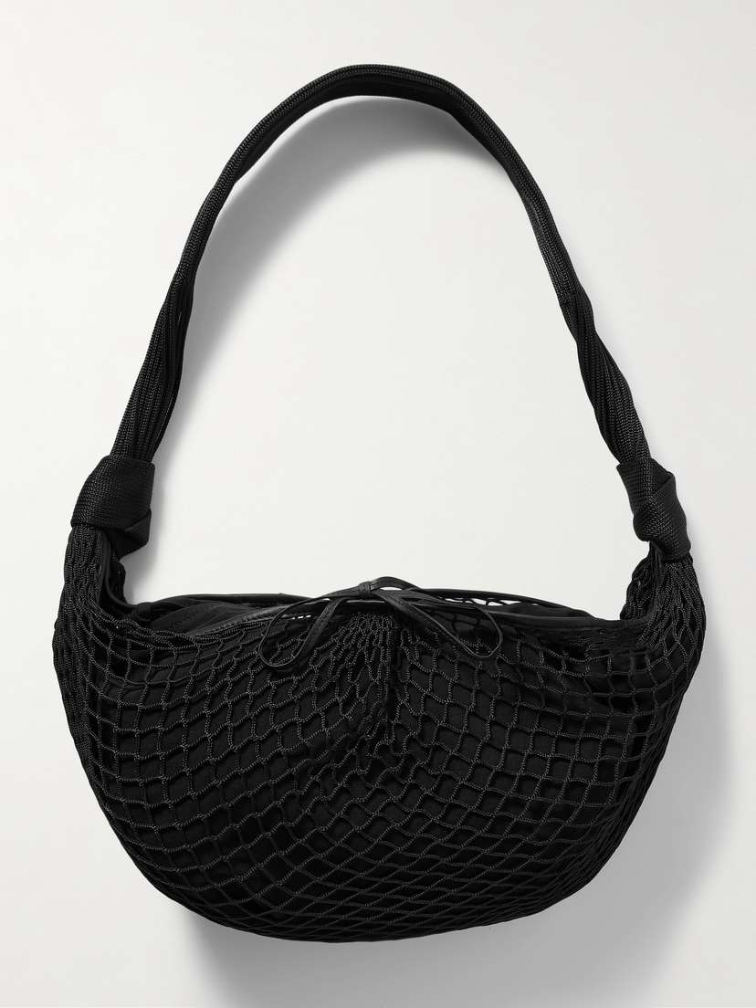Lemaire Croissant Leather-trimmed Fishnet Shoulder Bag