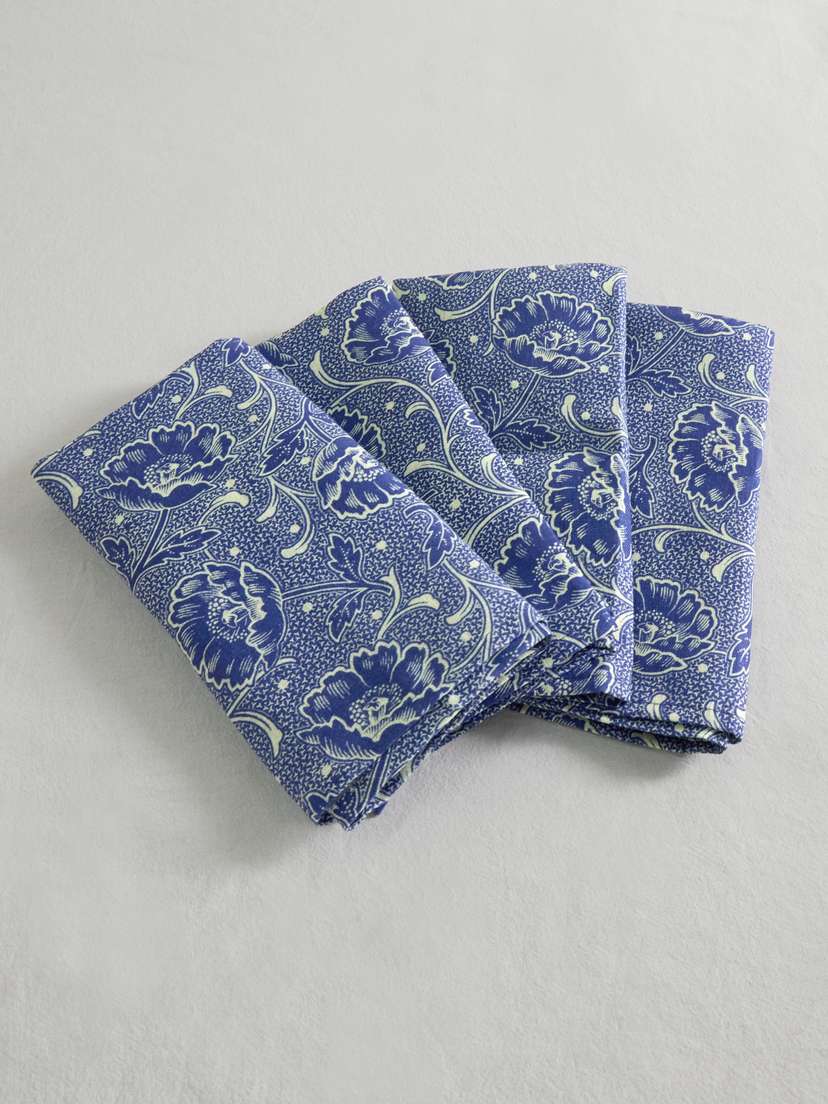 Cabana Toscana Set Of Four Floral-print Linen Napkins