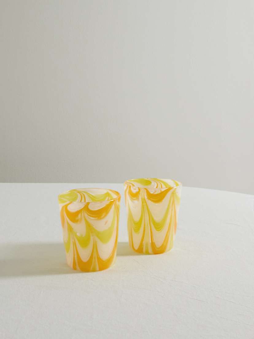 Cabana + Carolina Herrera Jackie Set Of Two Glass Tumblers