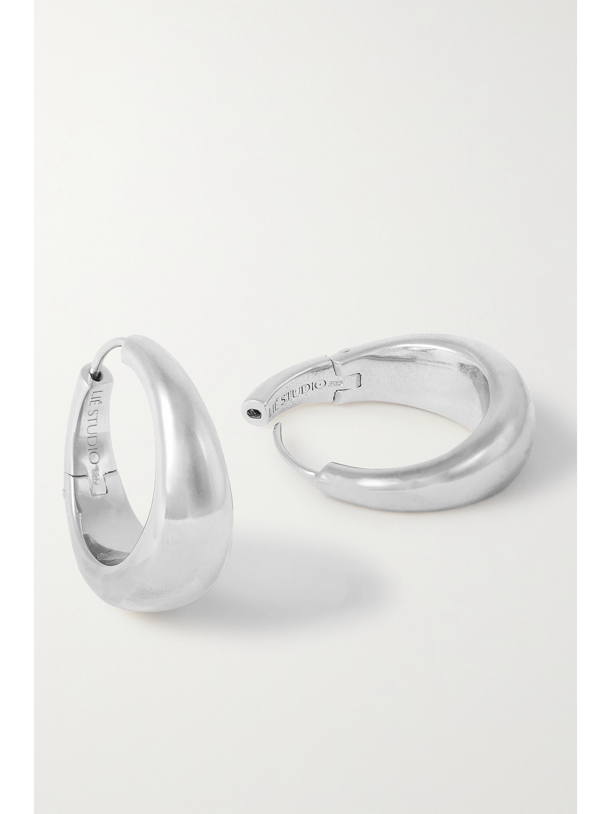 Lie Studio The Andrea Silver Hoop Earrings In Silver