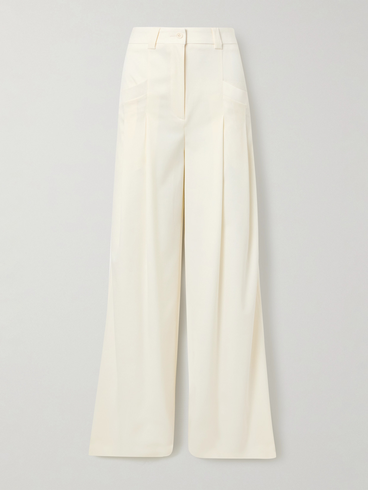 Altuzarra - Zanni Pleated Wool-blend Wide-leg Pants - Ivory