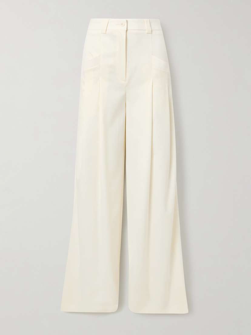 Altuzarra Zanni Pleated Wool-blend Wide-leg Pants