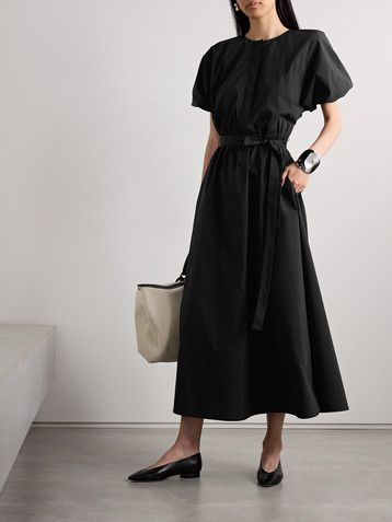 Altuzarra Paulina belted cotton-blend poplin midi dress