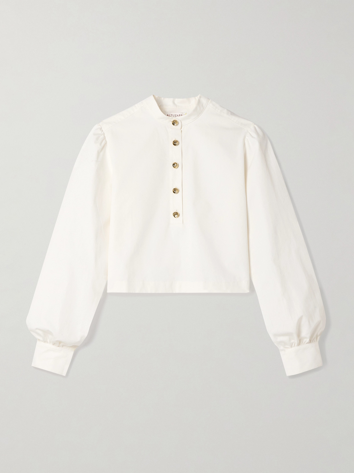 Altuzarra - Margot Cropped Cotton-blend Poplin Top - White