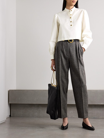 Altuzarra Margot cropped cotton-blend poplin top