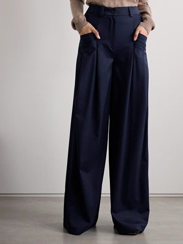 Altuzarra Zanni pleated wool-blend wide-leg pants